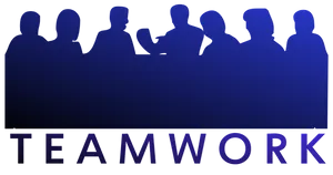 Teamwork Silhouette Concept PNG Image