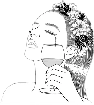 Tears Into Wine Illustration PNG Image