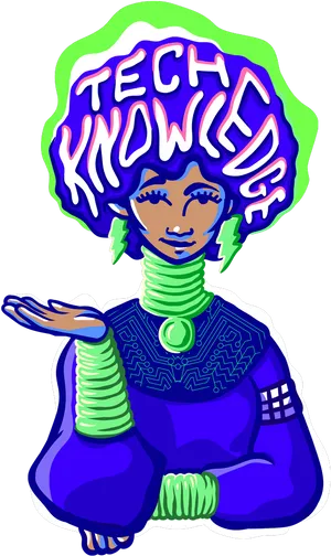 Tech Knowledge Futuristic Figure PNG