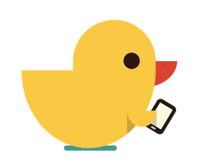 Tech Savvy Duck Illustration PNG Image