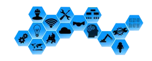 Technology Hexagon Network Graphic PNG Image