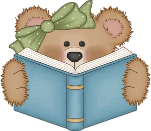 Teddy Bear Reading Book PNG Image