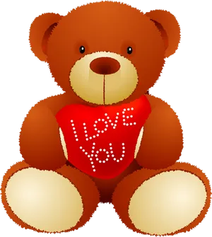 Teddy Bear With Love Heart PNG Image