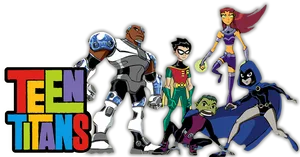 Teen Titans Animated Team PNG Image