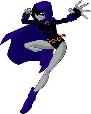 Teen Titans Go Raven Action Pose PNG Image