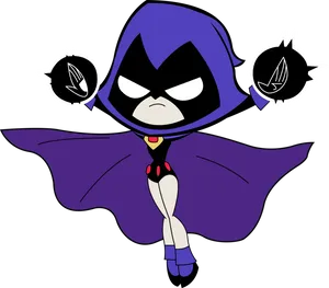 Teen Titans Go Raven Character Pose PNG Image