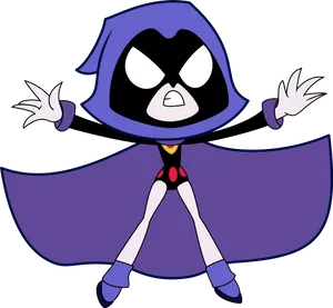 Teen Titans Go Raven Character Pose PNG Image