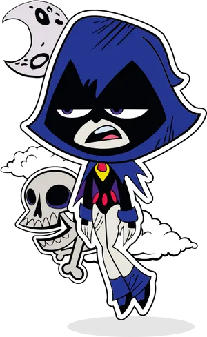 Teen Titans Go Raven With Skull PNG Image