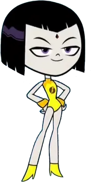 Teen Titans Go Ravenin Yellow Costume PNG Image