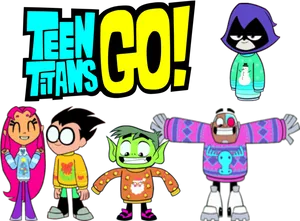 Teen Titans Go Ugly Christmas Sweaters PNG Image