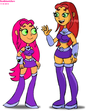 Teen Titans Starfire Variations PNG Image