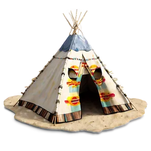 Teepee On A Beach Scene Png Map PNG Image