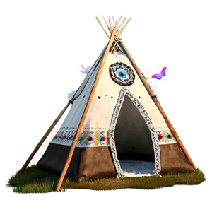 Teepee With Dream Catchers Png Fjl PNG Image