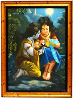 Tender_ Moments_of_ Radha_ Krishna PNG Image