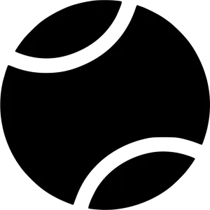 Tennis Ball Icon Blackand White PNG Image