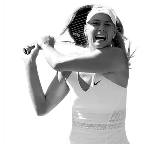 Tennis Player Action Shot PNG Image