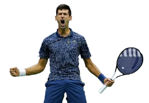 Tennis_ Player_ Celebrating_ Victory.png PNG Image