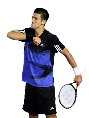 Tennis Player Celebratory Gesture PNG Image