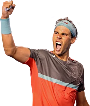 Tennis Player Victory Celebration PNG Image