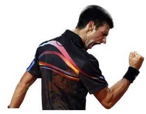 Tennis Player Victory Celebration PNG Image