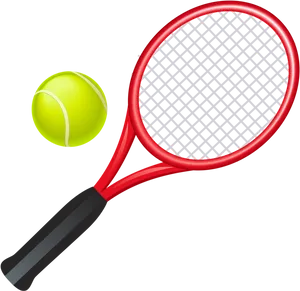 Tennis Racketand Ball Illustration PNG Image