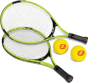 Tennis Racketsand Balls PNG Image