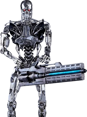 Terminator Robot With Gun PNG Image