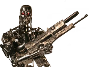 Terminator Robot With Gun PNG Image