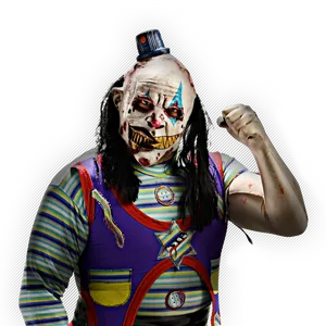 Terrifying Clown Costume Portrait PNG Image