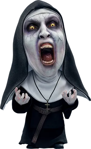 Terrifying Nun Figure PNG Image