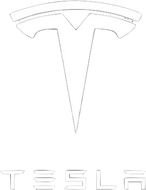 Tesla Logo Blackand White PNG Image