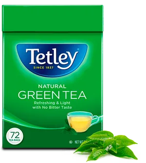 Tetley Natural Green Tea Box PNG Image