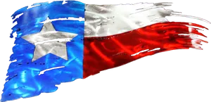 Texas Flag Painted Brush Stroke PNG Image