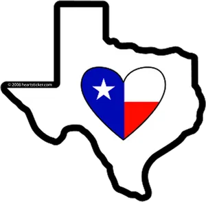 Texas Love Heart Graphic PNG Image