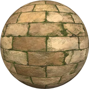 Textured Cobblestone Sphere3 D Render PNG Image