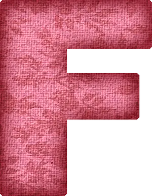 Textured Red F Letter Art PNG Image