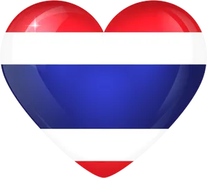 Thai Flag Heart Shaped Graphic PNG Image