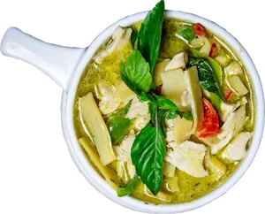 Thai Green Curry Chicken Basil PNG Image