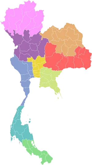 Thailand Administrative Divisions Map PNG Image