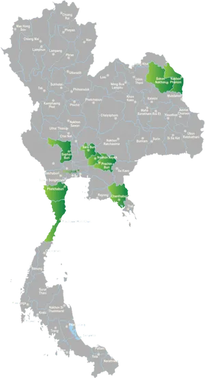 Thailand Administrative Divisions Map PNG Image