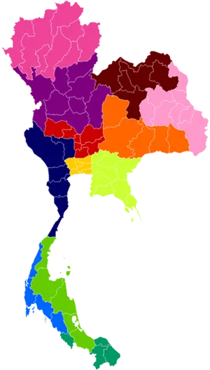 Thailand Administrative Divisions Map PNG Image