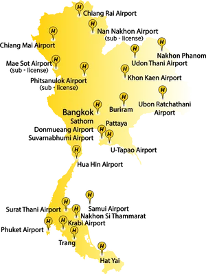 Thailand Airport Map PNG Image