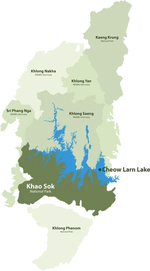 Thailand Khao Sok National Park Map PNG Image