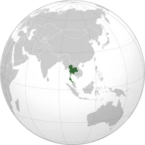 Thailand Locationon Globe PNG Image