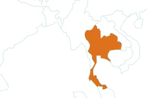 Thailand Map Highlighted Region PNG Image