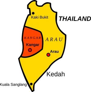 Thailand Map Kangar Arau Kedah PNG Image