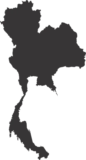 Thailand Map Silhouette PNG Image