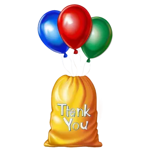 Thank You Bag With Balloons Png Uer PNG Image