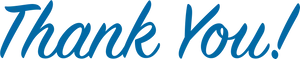 Thank You Blue Cursive Text PNG Image