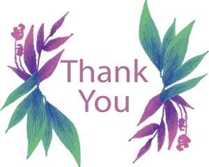 Thank You Cardwith Leaf Border PNG Image